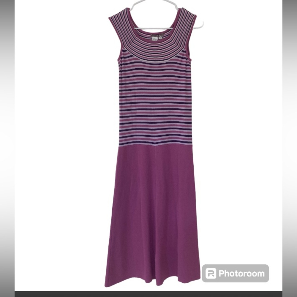 Anthropology Isabella Bird Lilac Stretch Striped Dress Sz:S